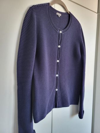 Naturaline Strickjacke, Gr. S – Baumwolle, blau